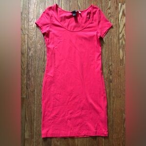 H&M Bright Red Short Sleeve Tee Dress